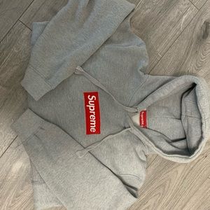 Supreme L Box Logo Grey Hoodie 100% Authentic